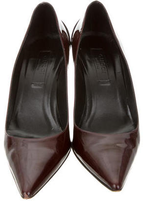 Gucci Patent Leather Studded Pumps
