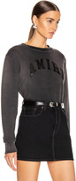 Thumbnail for your product : Amiri College Tonal Crewneck Sweatshirt in Washed Black | FWRD