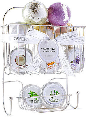 Lovery Shower Steamers And Bath Bombs Set - 11pc Aromatherapy Caddy Gift