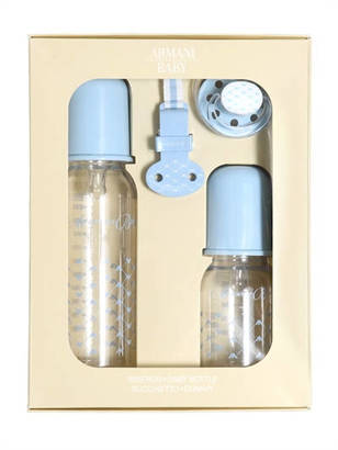 Armani Junior Set 2 Bottles, Pacifier And Clip