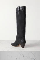 Thumbnail for your product : Isabel Marant Litz Leather-trimmed Suede Knee Boots - Black