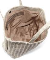 Thumbnail for your product : Neiman Marcus Woven Faux-Leather Reptile Tote Bag, Light Gray