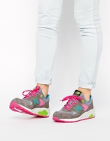 Thumbnail for your product : New Balance 580 Suede/Mesh Gray Sneakers