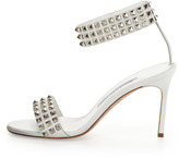 Thumbnail for your product : Manolo Blahnik Rocco Studded-Toe Sandal, White