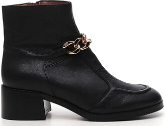 See by Chloe Chain-Detailed Ankle Boots