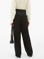 Thumbnail for your product : Brunello Cucinelli Pleated High-rise Crepe Wide-leg Trousers - Black