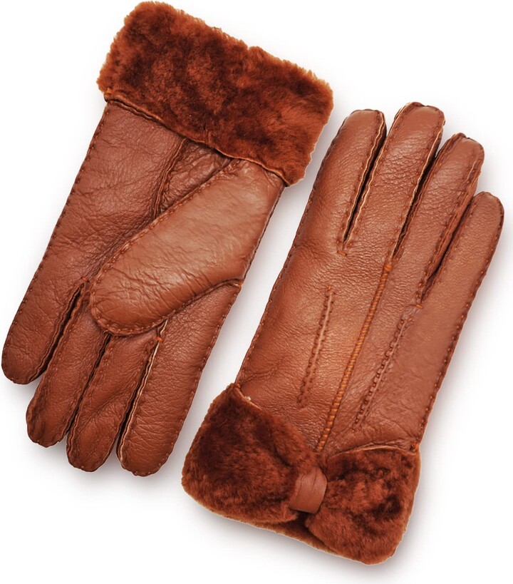 YISEVEN Women's Winter Sheepskin Shearling Leather Gloves Mittens Wing  Cuffs Driving Heated Warm Thick Fur sherpa Lined Merino Soft Wool Lining  Furry for Cold Weather Work Gifts - ShopStyle