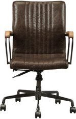 17 Stories Distress Chocolate Swivel Office Chair With Pneumatic Lift