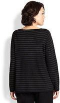 Thumbnail for your product : Eileen Fisher Eileen Fisher, Sizes 14-24 Wool Striped Sweater