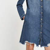 Thumbnail for your product : River Island Mid blue ripped denim shirt dress