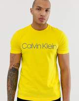 Thumbnail for your product : Calvin Klein large logo crew neck t-shirt in yellow