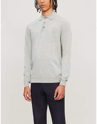 SLOWEAR Long-sleeved wool-blend polo shirt