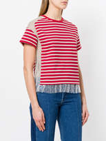 Thumbnail for your product : RED Valentino mesh insert striped T-shirt