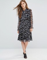 Thumbnail for your product : Yumi Long Sleeve Pleated Dress With Frill Sleeve