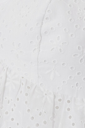 Charo Ruiz Ibiza Wanga Cropped Broderie Anglaise Cotton-blend Top - White