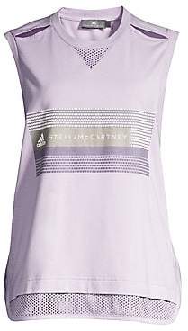 adidas by Stella McCartney Women's Organic Cotton Logo Mesh Tank Top