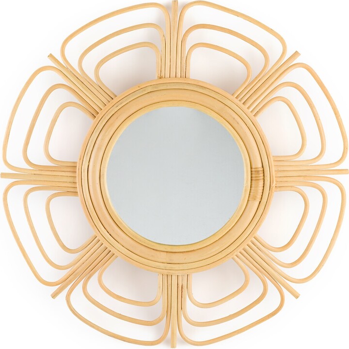 La Redoute Interieurs Tadako 60cm Diameter Round Floral Rattan Mirror