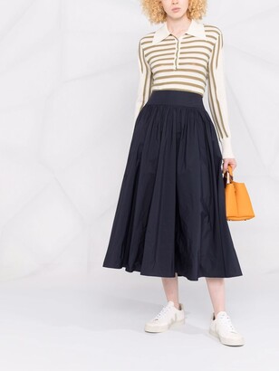 Seventy High-Waisted Pleated Midi Skirt