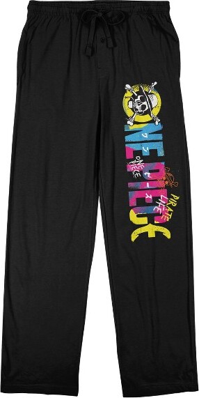 One Piece OnePieceLiveActionColorfulLogoMen'sBlackSleepPajamaPants-XL