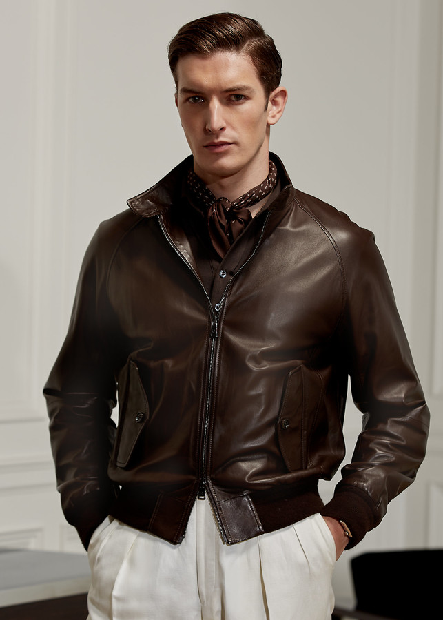 Ralph Lauren Torrence Plonge Leather Jacket - ShopStyle