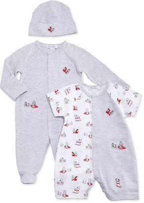 Kissy Kissy Sparky Striped Footie Pajamas, Gray, Size NB-9 Months