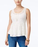 Thumbnail for your product : Jessica Simpson Regine Lace Peplum Top