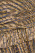 Thumbnail for your product : Rebecca Vallance Luna ruffle-trimmed plissé lamé gown
