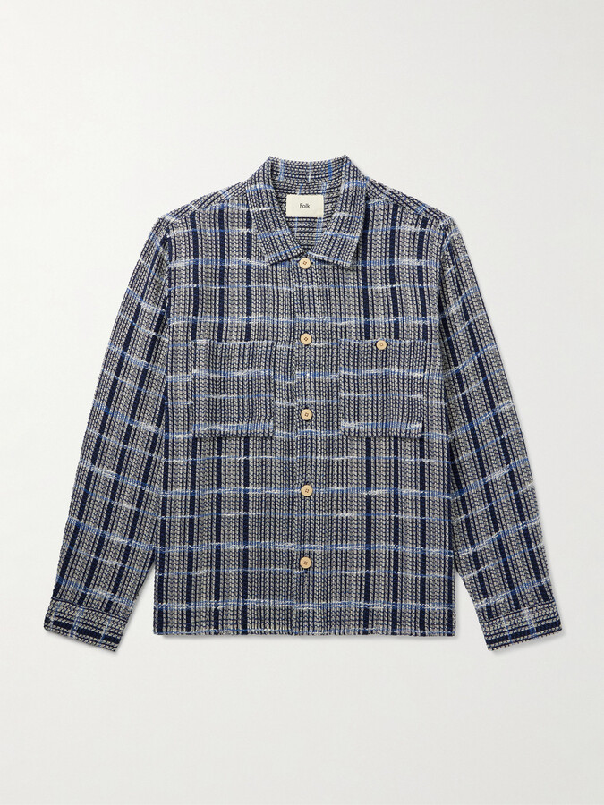 Folk Checked Cotton-Blend Overshirt