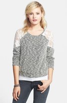 Thumbnail for your product : Lush Lace Inset Sweatshirt (Juniors)
