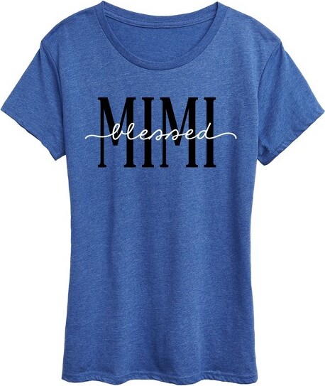 Instant Message Women'sInstantMessageBlessedMimiShortSleeveGraphicT-Shirt-HeatherRoyalBlue-Small