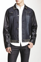 Thumbnail for your product : American Stitch Studded Denim Jacket with Faux Leather Trim