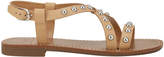 Thumbnail for your product : Marc Fisher Fianna Flat Studded Leather Crisscross Sandals