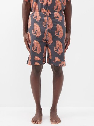 Desmond & Dempsey Tiger Printed Pyjama Shorts