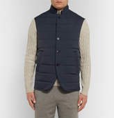Thumbnail for your product : Loro Piana Windstorm Suede-trimmed Quilted Shell Gilet - Navy