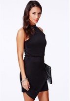 Thumbnail for your product : Missguided Faustina High Neck Asymmetric Dress Black