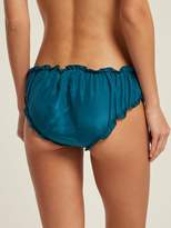Thumbnail for your product : Loup Charmant Bloomer Silk Briefs - Womens - Dark Green