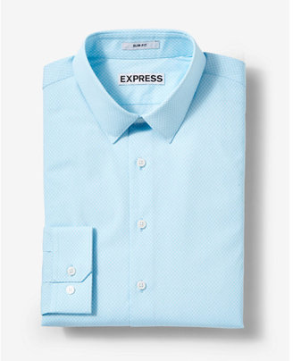 Express Slim Fit Micro Print Cotton Dress Shirt