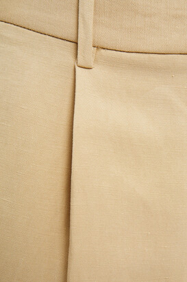 Nili Lotan Dayton pleated slub linen and silk-blend wide-leg pants