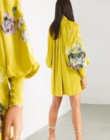 Thumbnail for your product : ASOS EDITION embroidered satin mini trapeze dress