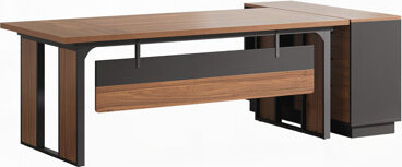 63-Inch L-Shaped Executive Desk with 47-Inch File Cabinet, Modern Office Computer Desk with Drawers and Open Storage Shelves