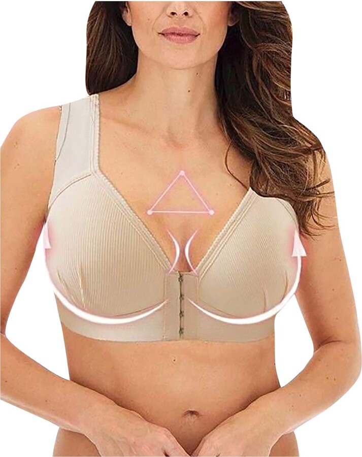 BIBILILI Front Closure Sports Bras For Women Deep Cup Bra Hides Back