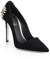 Thumbnail for your product : Rene Caovilla Swarovski Crystal & Suede Pumps