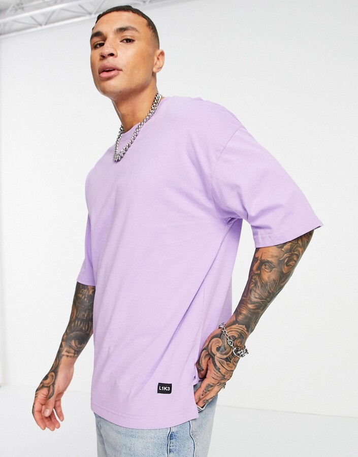 Bershka oversized t-shirt in purple - ShopStyle