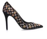 Thumbnail for your product : Alexander McQueen Pearl, crystal and velvet heeled pumps