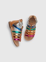 multi colored gladiator sandals
