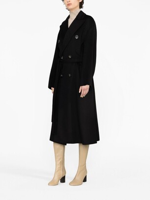 Sportmax Double-Breasted Virgin Wool-Cashmere Trench Coat