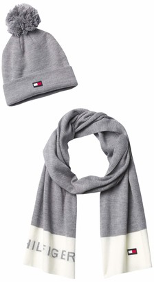 Tommy Hilfiger Women's Logo Hat and Scarf Set Winter Accessory - ShopStyle