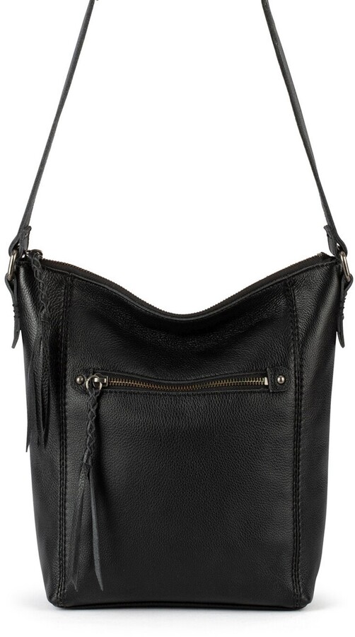 sak black leather purse