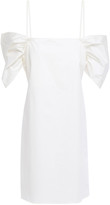 Thumbnail for your product : Theory Cold-shoulder Gathered Stretch-cotton Twill Mini Dress