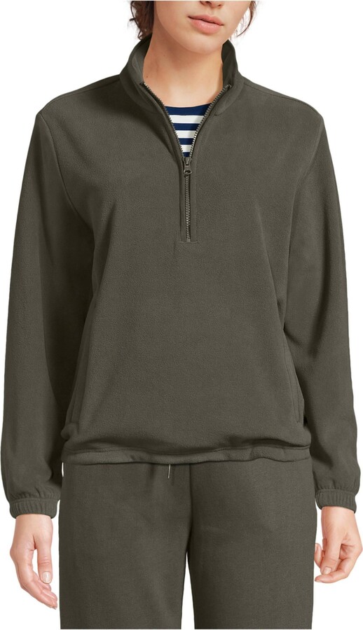 Lands' End Women's Anyweather RainDefense Fleece Quarter Zip Pullover